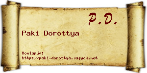 Paki Dorottya névjegykártya